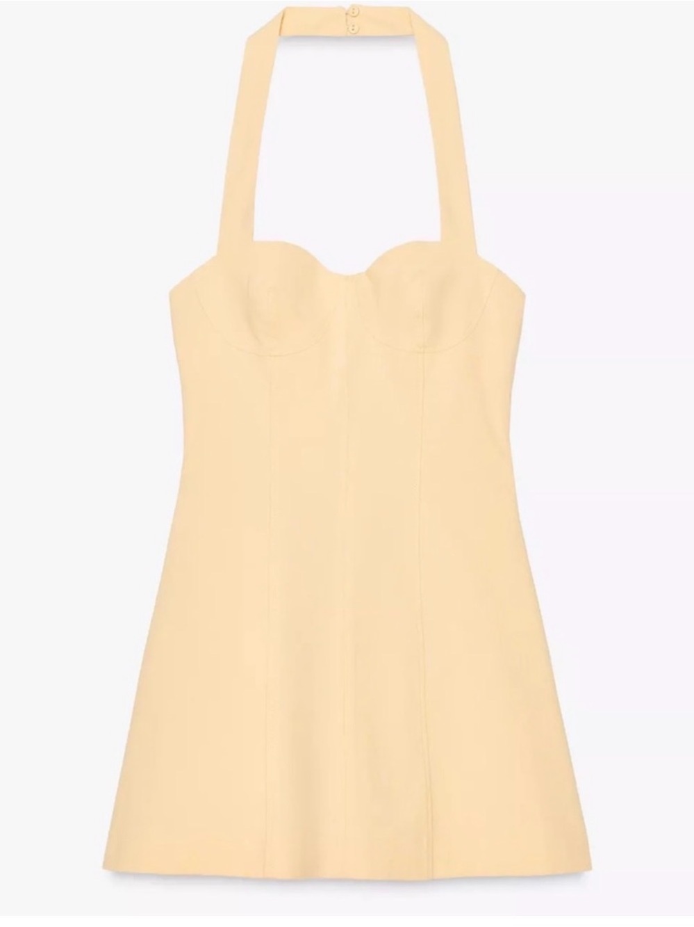 ZARA • NWT halter mini dress butter yellow - Medium - Picture 2 of 9